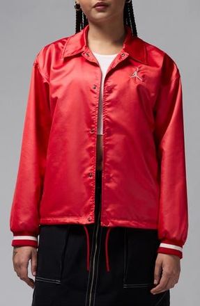 Nike Jordan 40th Anniversary Water Repellent Satin Coachs Jacket in Varsity Red/Sail at Nordstrom Rack, Size X-Large