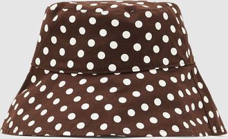 Reiss Chocolate Cotton Polka-dot Bucket Hat, S & M