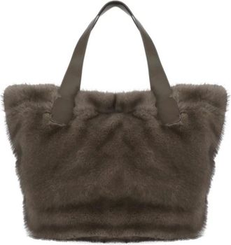 Bully Borsa Shopping in Finta Pelliccia - - Bags - Donna - Grigio - ONE SIZE