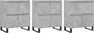 vidaXL Sideboards 3 pcs Concrete Grey Engineered Wood Vidaxl