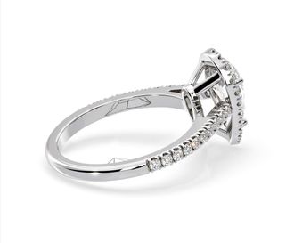 The Diamond Store Diana Lab Diamond Pear Halo Engagement Ring Platinum 2.60ct F/VS1