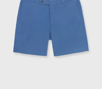 Sid Mashburn Mens Side-Tab Short In Lake Seersucker