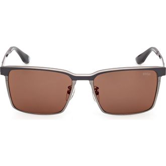 BMW 57mm Sunglasses in Matte Gunmetal /Roviex at Nordstrom Rack
