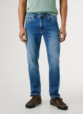 Pepe Jeans London Tapered-fit-Jeans PEPE JEANS STANLEY, Herren, Gr. 30, L&auml;nge 32, blau (med blau), Denim/Jeans, Obermaterial: 98% Baumwolle, 2% Elasthan, gerade, unten 