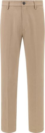 Boggi Milano Broeken, Heren, Beige, W36, Katoen, Tricotine Stretch Broek