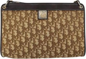 Dior Pre-owned Vintage trotter schoudertas - Dames - Vintage Schoudertas - Beige - ONE Size - Leer - Vintage