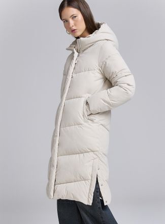 Twik Womens Long peachskin puffer jacket