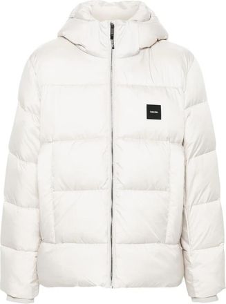 Calvin Klein Stony Beige Hooded Quilt Puffer Jas - Heren - Winterjassen - Beige - XS - Jassen