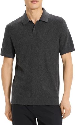 Theory Soris T-Light Polo in Charcoal Melange at Nordstrom, Size Xx-Large