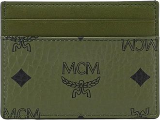 MCM Portacarte Visetos con monogramma - Verde
