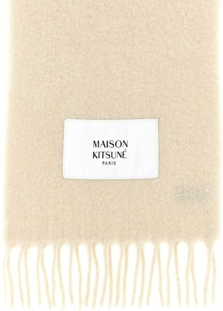 Maison Kitsun&eacute; Logo Patch Alpaca Blend Scarf - Cream