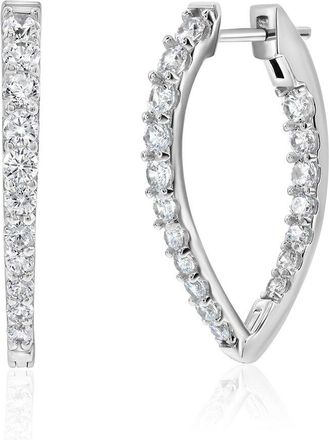 Suzy Levian Suzy Levian Silver Cz Hoop Earrings