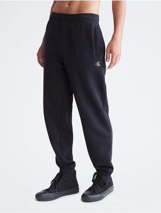 Calvin Klein Mens Archive Logo Fleece Joggers - Black - XS