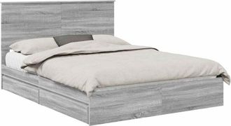 vidaXL Cama Con Almacenamiento Con Cabecera Gris Sonoma 150 X 200 Cm Vidaxl