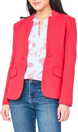 Gibsonlook Inverted Notch Collar Cotton Blend Knit Blazer in Red Lipstick at Nordstrom, Size Xx-Small