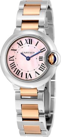 Cartier Pre-owned Cartier Ballon Bleu Mother of Pearl Stainless Steel and 18kt Rose Gold Ladies Watch W2BB0009