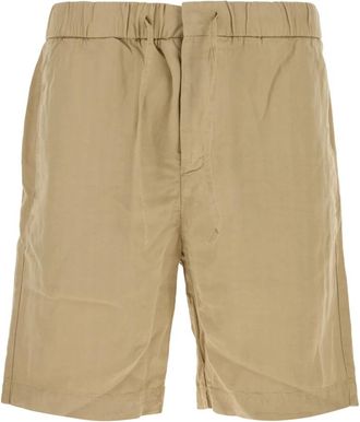 Frescobol Carioca Felipe Herringbone Drawstring Shorts - Heren - Korte Broeken - Beige - W36 - Katoen - Korte Broeken