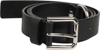 Dolce & Gabbana Classic Metal Logo Buckle Belt - unisex - Riemen - Zwart - ONE Size - Leer - Accessoires