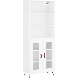 vidaXL Highboard White 69.5x34x180 cm Engineered Wood Vidaxl