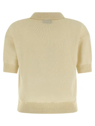 Max Mara Ribbed Cotton Polo - Beige
