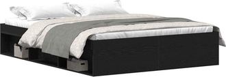 vidaXL Estructura de cama sin colchón roble negro 160x200 cm Vidaxl