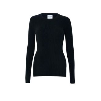 Kujten Jersey de punto acanalado con cuello redondo - Knitwear - Mujer - Negro - M
