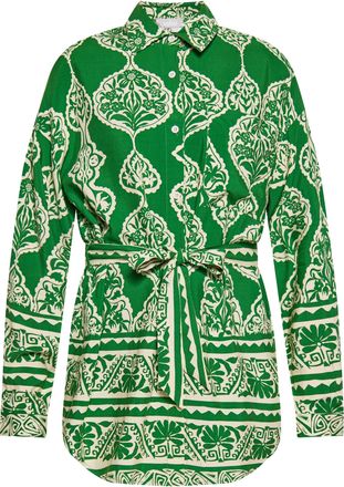 Usha Blouse Dames groene cr&egrave;me