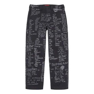 SUPREME Gonz Poems Chino Pants Black White SUP-SS23-213