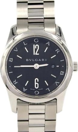 Bulgari Pre-owned Watches, male, Black, Size: ONE SIZE Pre-owned Solotempo Stainless Steel Watch