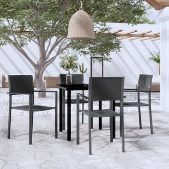 vidaXL Juego De Comedor Para Jard&iacute;n 5 Piezas Negro Vidaxl