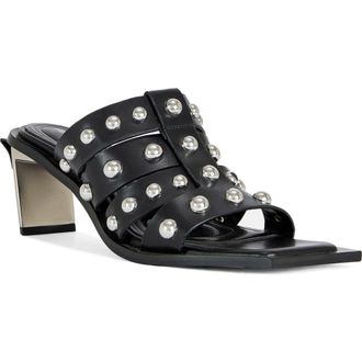 Azalea Wang Vandal Studded Sandal in Black at Nordstrom, Size 8.5