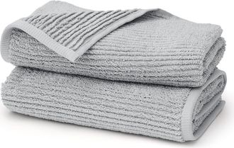 Boll & Branch Set of 2 Ribbed Organic Cotton Hand Towels in Shore at Nordstrom