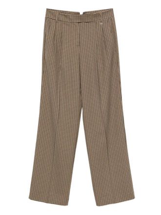 Aniye By check-print trousers - women - Viscose/Polyester/Elastane - M - Brown