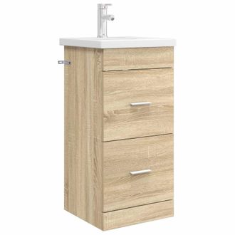 vidaXL Vanidad De Ba&ntilde;o Con Lavabo Roble Sonoma 42 X 40 X 84,5 Cm Vidaxl