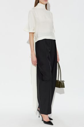 Alaia Asymmetrical Cut Top, Womens, White