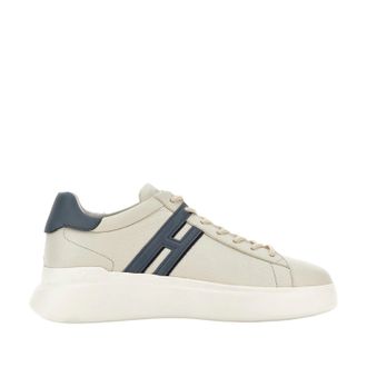 Hogan H580 Allacciato H Profilo Sneakers in White Light Blue