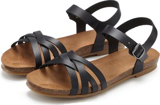 Lascana Sandale LASCANA Sandalette, Sommerschuh, offener Schuh, Damen, Gr. 39, schwarz, Obermaterial: 100% Rindsleder. Decksohle: 100% Rindsleder. Laufsohle: 