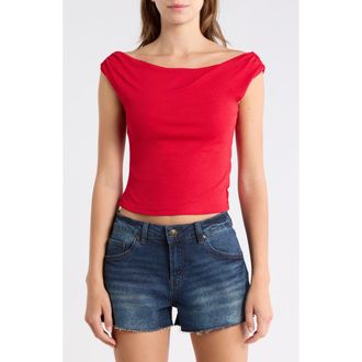 Madden Girl Drape Neck Off the Shoulder Top in Red at Nordstrom Rack, Size X-Large
