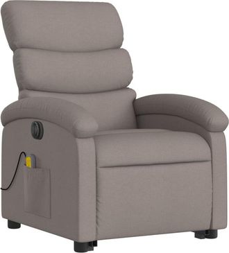 vidaXL Vidaxl - Sill&oacute;n De Masaje El&eacute;ctrico Reclinable Elevable Tela Taup&eacute;