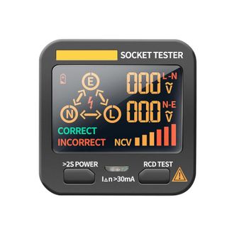 OEM Comprobador De Tensi&oacute;n, Pantalla Lcd Digital, Comprobador De Enchufes Inteligentes, Enchufe Europeo, Detector Rcd, Electroscopio De Polarizaci&oacute;n Para 