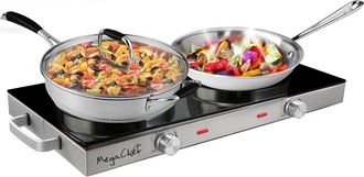 MegaChef Ceramic Infrared Double Electric Cooktop in Black at Nordstrom