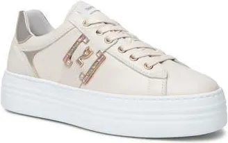 Nero Giardini Jewel Logo Platform Sneaker in Beige/khaki at Nordstrom Rack, Size 11Us / 41Eu