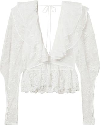 Twin-Set Blusa con motivo intrecciato - 00282 WHITE SNOW