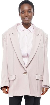 The Attico Light Pink Solid Peaked Lapel Blazer