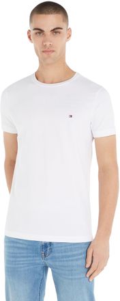 Tommy Hilfiger Mens Short Sleeve Core Stretch Slim Fit T-Shirt, White (White), XXL