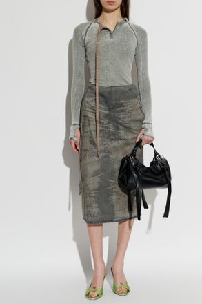 Diesel Denim Skirt DE-MORIKA-FSI, Womens, Grey