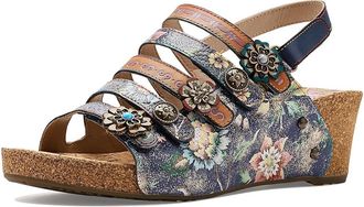 L'Artiste by Spring Step Buckleitup Womens Wedge Shoes Navy : EU 42 (US Womens 10.5-11) M, Leather