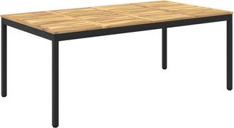 vidaXL Mesa De Cena De Jard&iacute;n Blanco Y Negro 196 X 100,5 X 75 Cm Vidaxl