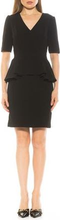 Alexia Admor Atlas V-Neck Sheath Midi Dress in Black at Nordstrom Rack, Size X-Large