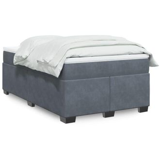 vidaXL Cama Box Spring Con Colch&oacute;n Terciopelo Gris Oscuro 120x190 Cm Vidaxl